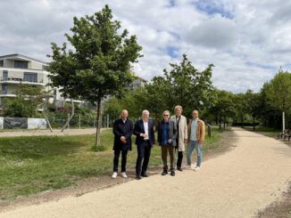 Neue Fuß und Radwege in Kastel führen direkt zur Rheinpromenade