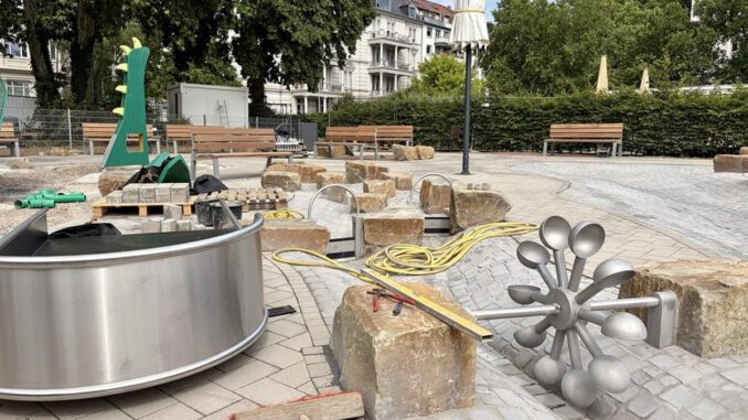 Wasserspielplatz in den Reisinger Anlagen steht vor der Eröffnung